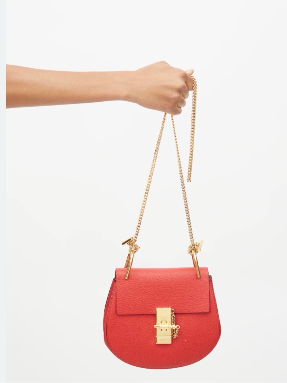 Chloe Small Drew Crossbody Bag in Red